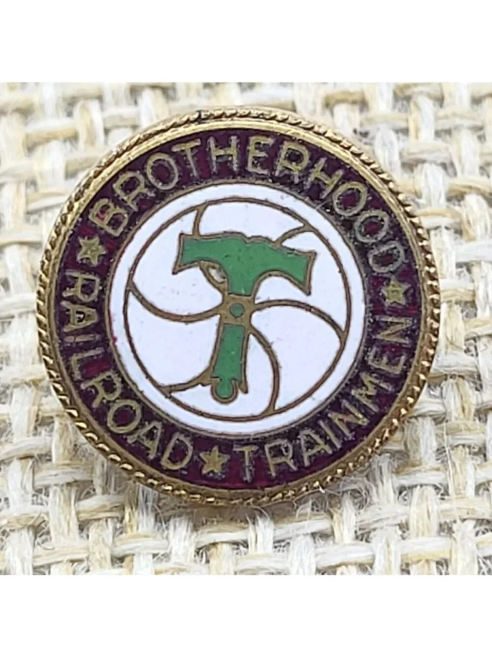 Vintage Brotherhood Of Railroad Trainmen Lapel Pin Clutch Back
